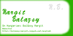 margit balazsy business card